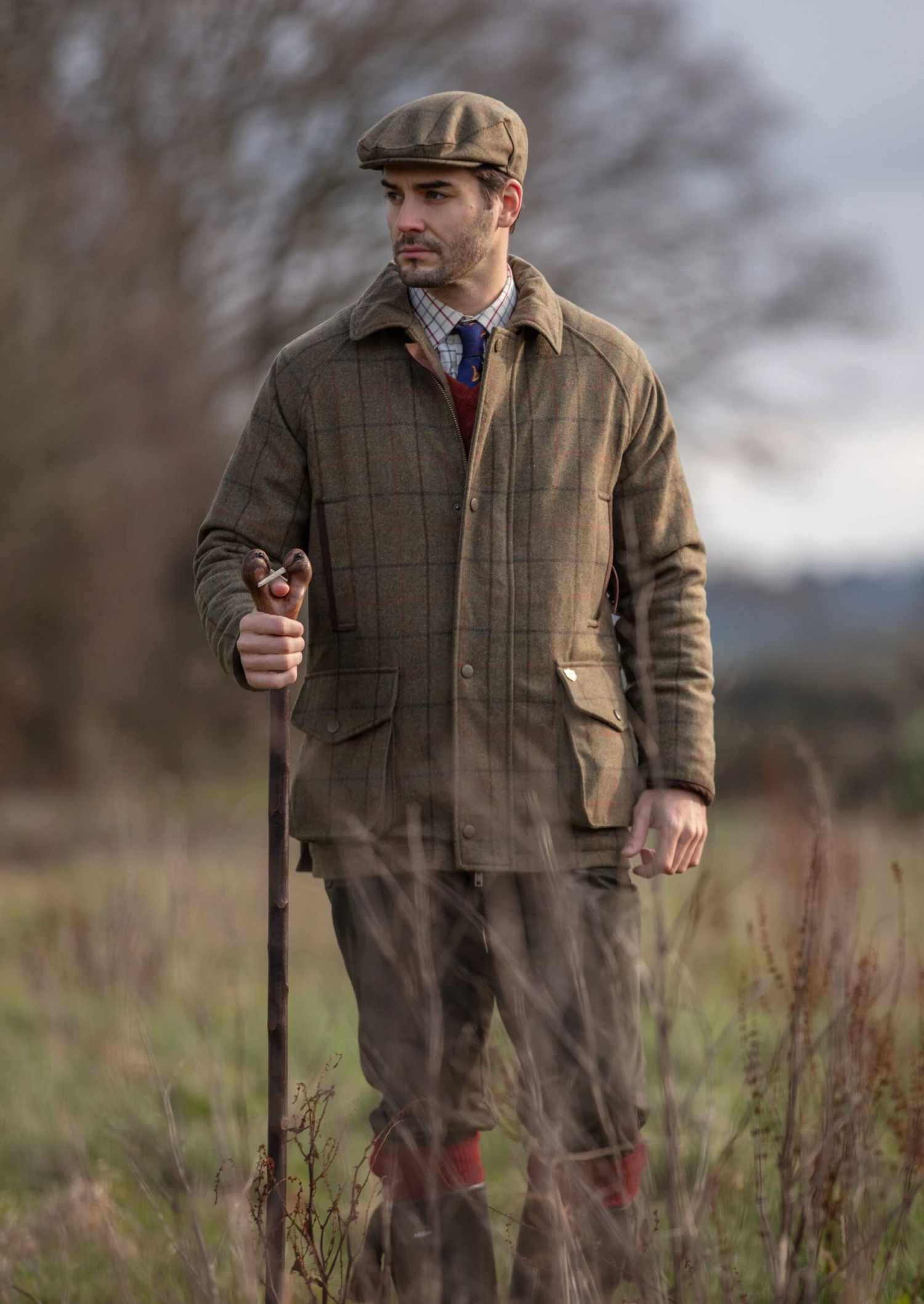 Combrook Men's Waterproof Tweed Coat In Thyme - Regular Fit 6 Combrook Men's Waterproof Tweed Coat In Thyme - Regular Fit - Image 6