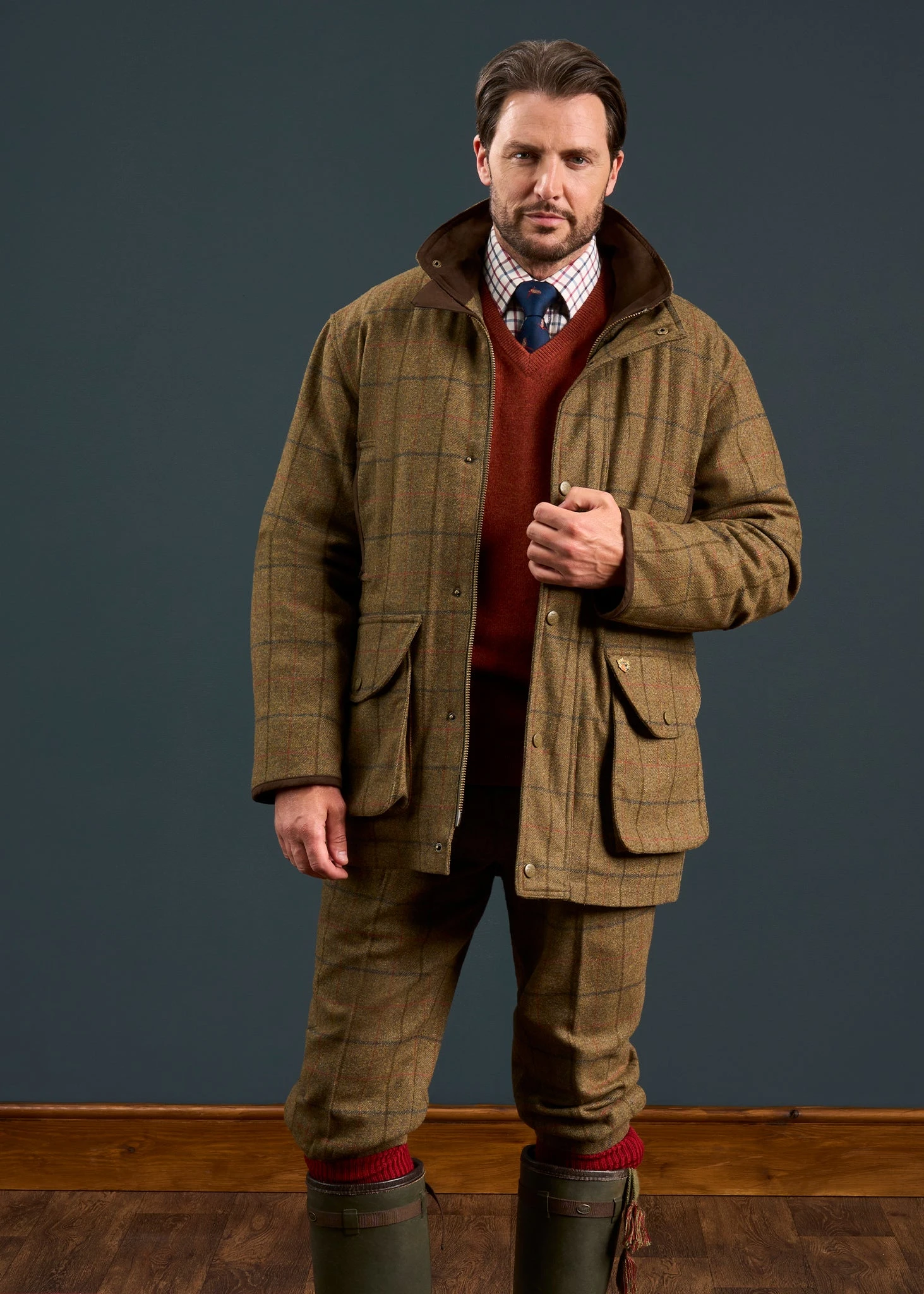 Combrook Men's Tweed Shooting Field Coat In Thyme - Shooting Fit 8 Combrook Men's Tweed Shooting Field Coat In Thyme - Shooting Fit - Image 8