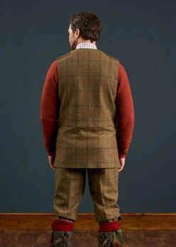 Combrook Men's Tweed Shooting Waistcoat In Thyme - Shooting Fit -Alan Paine Fashion Store Combrook Mens Tweed Shooting Waistcoat Thyme 3