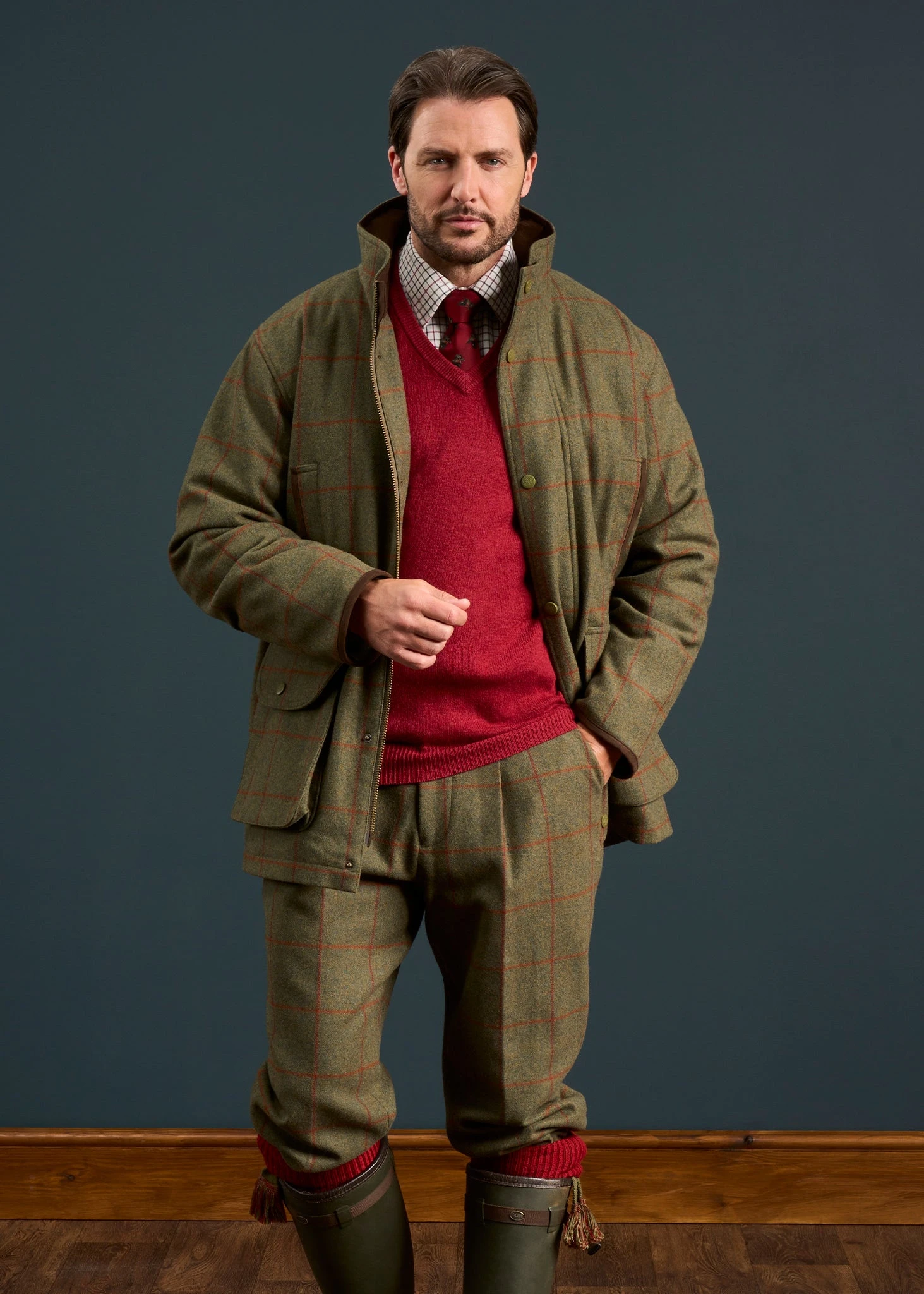Combrook Men's Tweed Shooting Field Coat In Reed - Shooting Fit 3 Combrook Men's Tweed Shooting Field Coat In Reed - Shooting Fit - Image 3