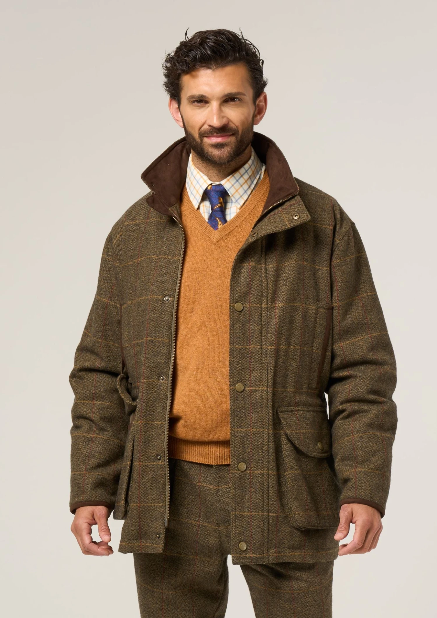 Combrook Men's Tweed Shooting Field Coat In Teak - Shooting Fit 2 Combrook Men's Tweed Shooting Field Coat In Teak - Shooting Fit - Image 2