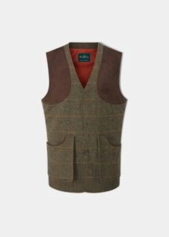 Combrook Men's Tweed Shooting Waistcoat In Teak - Shooting Fit