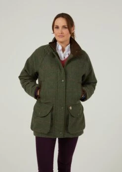 Combrook Ladies Tweed Shooting Coat In Heath - Shooting Fit -Alan Paine Fashion Store Combrook Womens Shooting Tweed Coat Heath 2