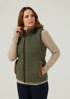 Combrook Ladies Tweed Gilet In Heath - Regular Fit 7 Combrook Ladies Tweed Gilet In Heath - Regular Fit -Alan Paine Fashion Store Combrook Womens Tweed Gilet Heath 3