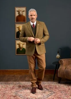 Combrook Men's Tweed Sports Blazer In Sage - Regular Fit -Alan Paine Fashion Store CombrookMen sTweedSportsBlazerInSage 5