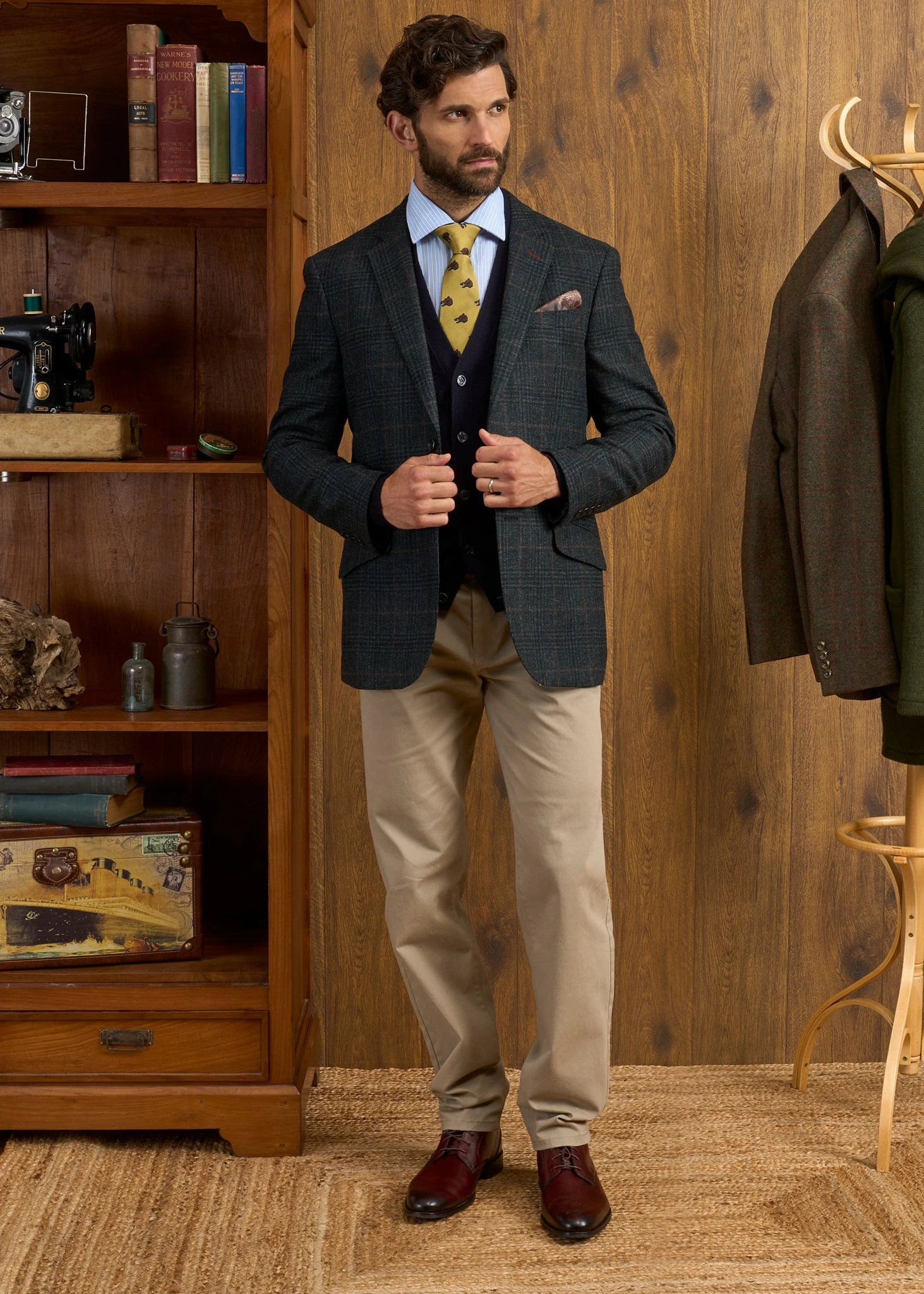 Surrey Tweed Lined Blazer In Green Check - Regular Fit 6 Surrey Tweed Lined Blazer In Green Check - Regular Fit - Image 6