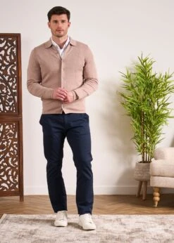 Medstead Men's Long Sleeve Shirt In Coffee 11 Medstead Men's Long Sleeve Shirt In Coffee -Alan Paine Fashion Store Cotton Cashmere Overshirt Coffee 3