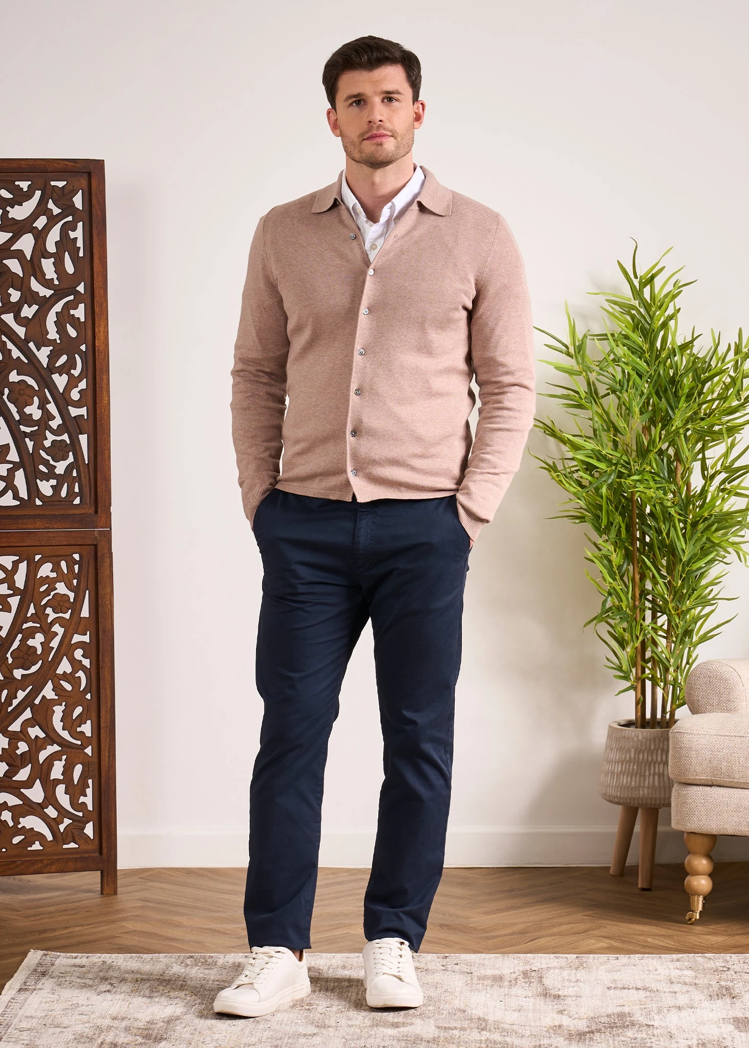 Medstead Men's Long Sleeve Shirt In Coffee 3 Medstead Men's Long Sleeve Shirt In Coffee - Image 3