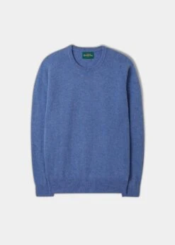 Dorset Men's Lambswool Jumper In Blue Velvet - Classic Fit