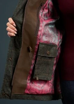 Didsmere Ladies Technical Tweed Coat In Myrtle - Regular Fit -Alan Paine Fashion Store Didmere Ladies Technical Tweed Coat Myrtle 5