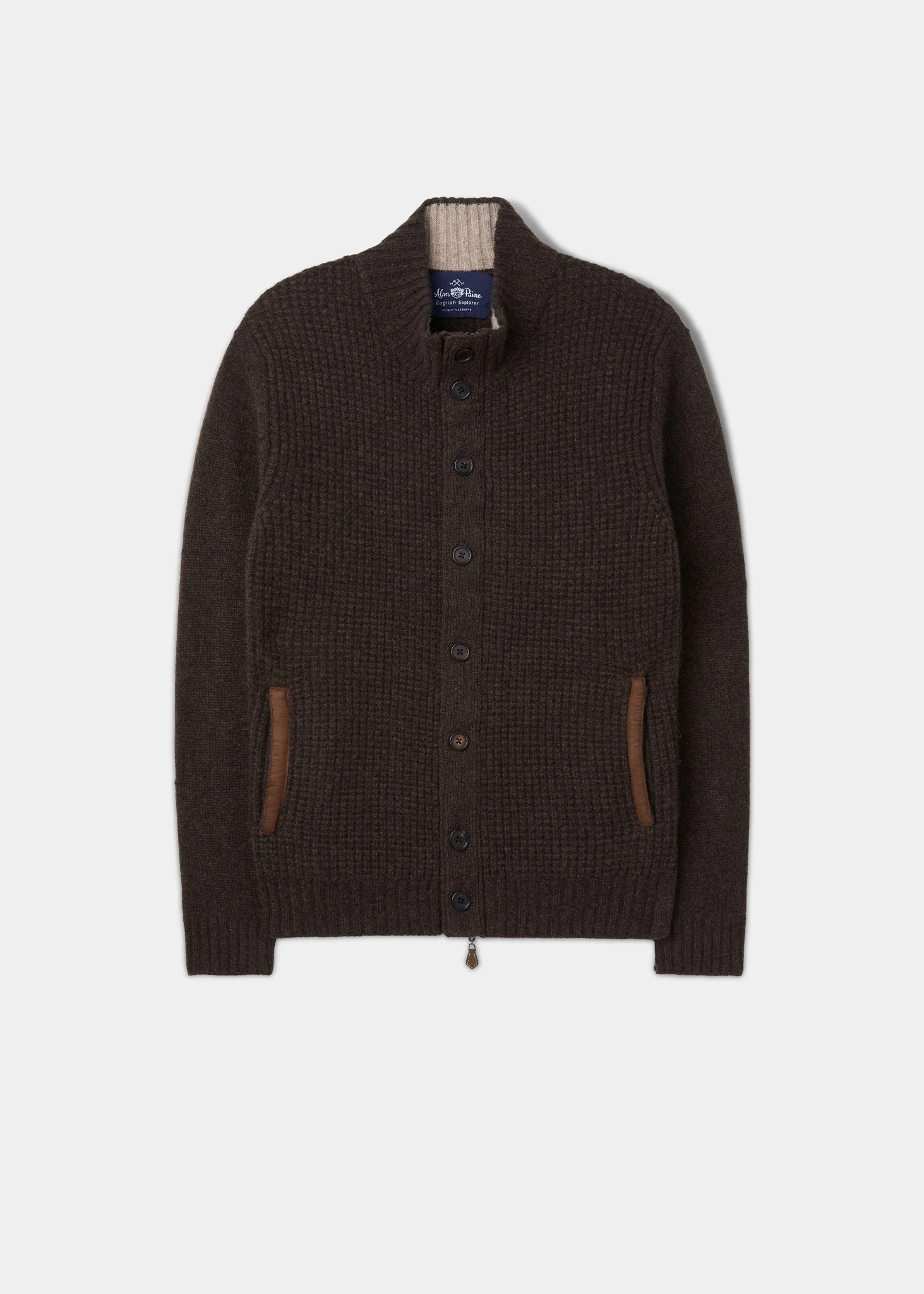 Duchally Men's Waffle Stitch Wool Jacket Cocoa 1 Duchally Men's Waffle Stitch Wool Jacket Cocoa