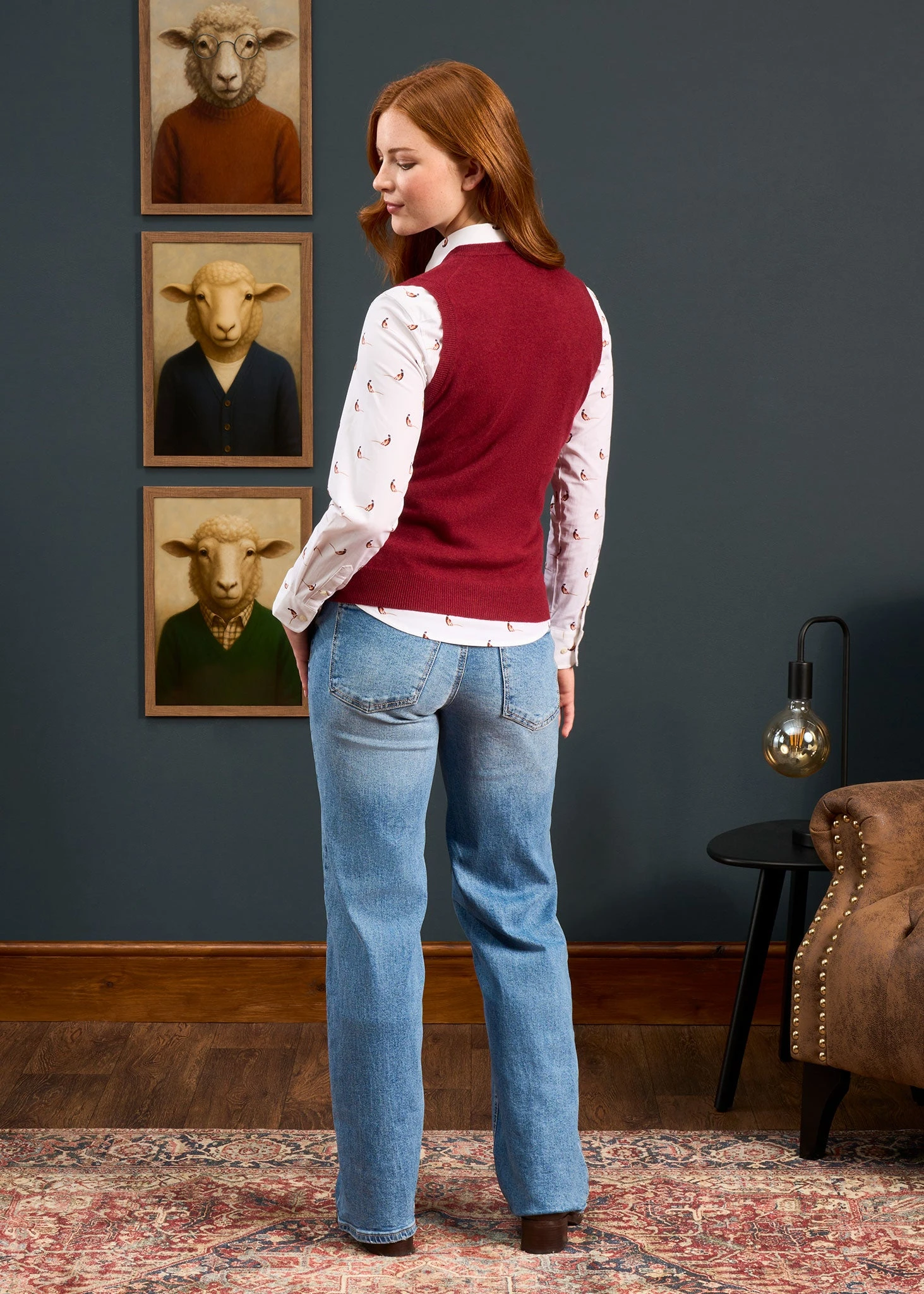 Erin Luxury Vee Neck Tank Top In Berry 3 Erin Luxury Vee Neck Tank Top In Berry - Image 3