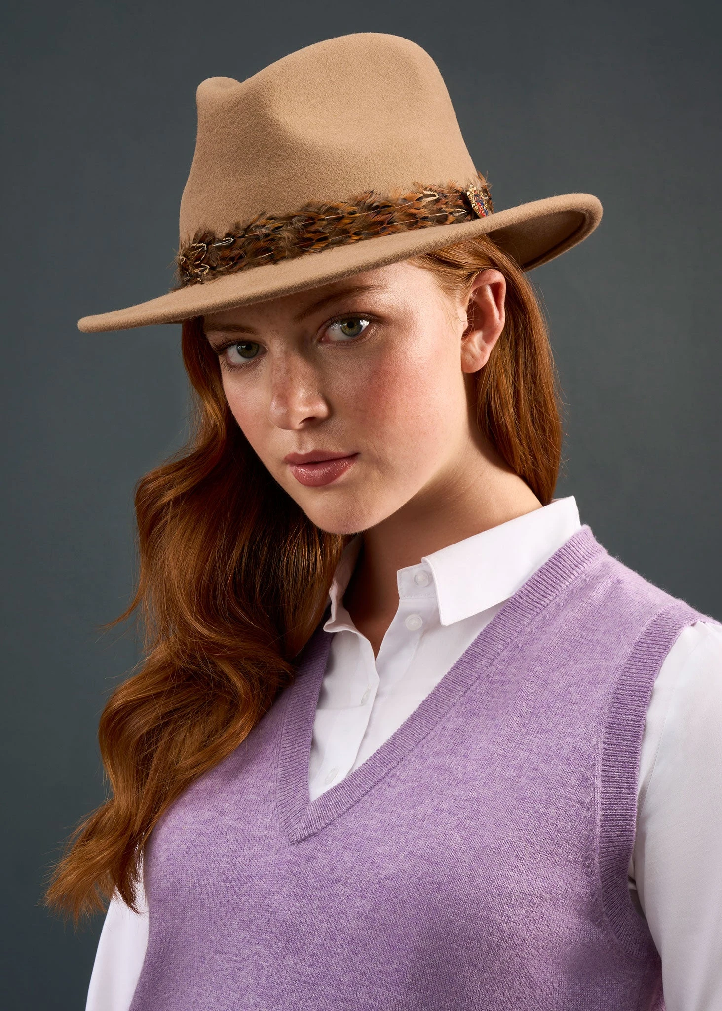 Erin Luxury Vee Neck Tank Top In Heather 4 Erin Luxury Vee Neck Tank Top In Heather - Image 4