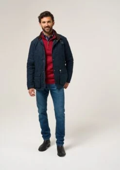 Felwell Men's Quilted Jacket In Dark Navy - Regular Fit 10 Felwell Men's Quilted Jacket In Dark Navy - Regular Fit -Alan Paine Fashion Store Felwell Mens Quilted Jacket Navy 1