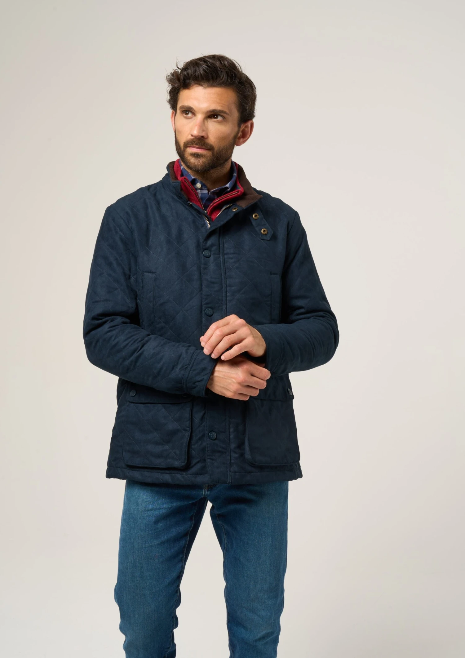 Felwell Men's Quilted Jacket In Dark Navy - Regular Fit 4 Felwell Men's Quilted Jacket In Dark Navy - Regular Fit - Image 4