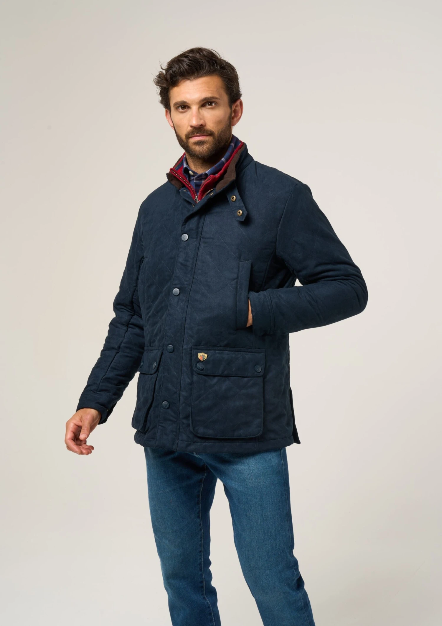 Felwell Men's Quilted Jacket In Dark Navy - Regular Fit 5 Felwell Men's Quilted Jacket In Dark Navy - Regular Fit - Image 5