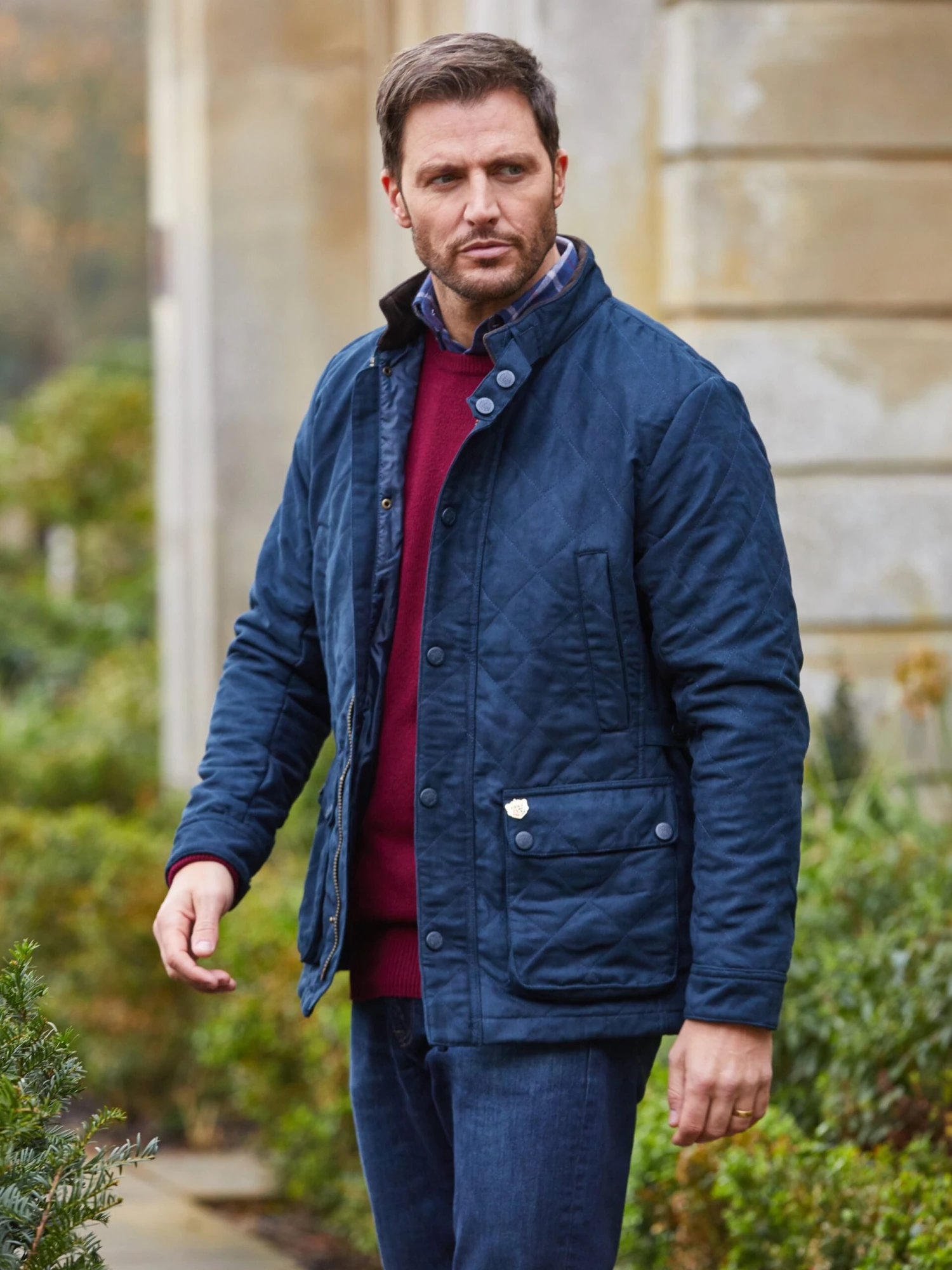 Felwell Men's Quilted Jacket In Dark Navy - Regular Fit 8 Felwell Men's Quilted Jacket In Dark Navy - Regular Fit - Image 8