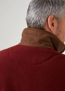 Aylsham Men's Fleece Gilet In Bloodstone - Regular Fit -Alan Paine Fashion Store Fleece Gilet Bloodstone 3