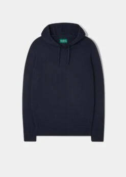 Gaisby Cotton Merino Hoodie In Dark Navy