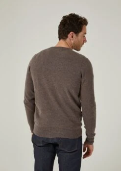 Brisbane Geelong Wool Jumper In Teak - Regular Fit -Alan Paine Fashion Store Geelong Jumper Teak 6