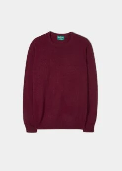 Brisbane Geelong Wool Jumper In Claret - Regular Fit
