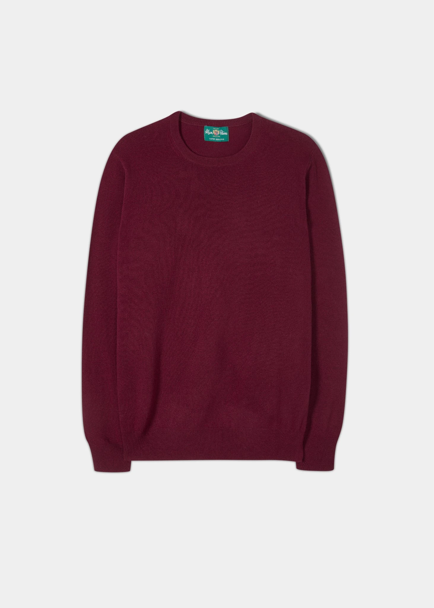 Brisbane Geelong Wool Jumper In Claret - Regular Fit 1 Brisbane Geelong Wool Jumper In Claret - Regular Fit