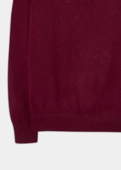 Cairns Geelong Wool 1/4 Zip Jumper In Claret - Regular Fit -Alan Paine Fashion Store Geelong Wool Half Zip Sweater Claret 2