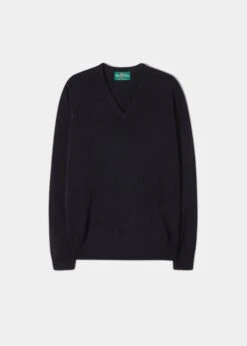 Albury Geelong Wool Jumper In Dark Navy - Regular Fit