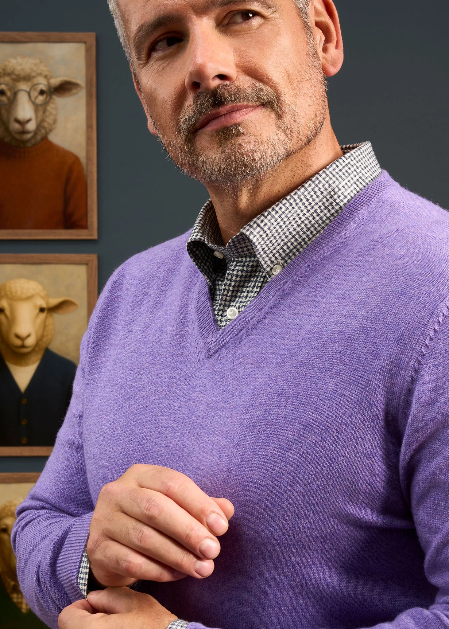 Haddington Cashmere Jumper In Heliotrope - Regular Fit 2 Haddington Cashmere Jumper In Heliotrope - Regular Fit - Image 2