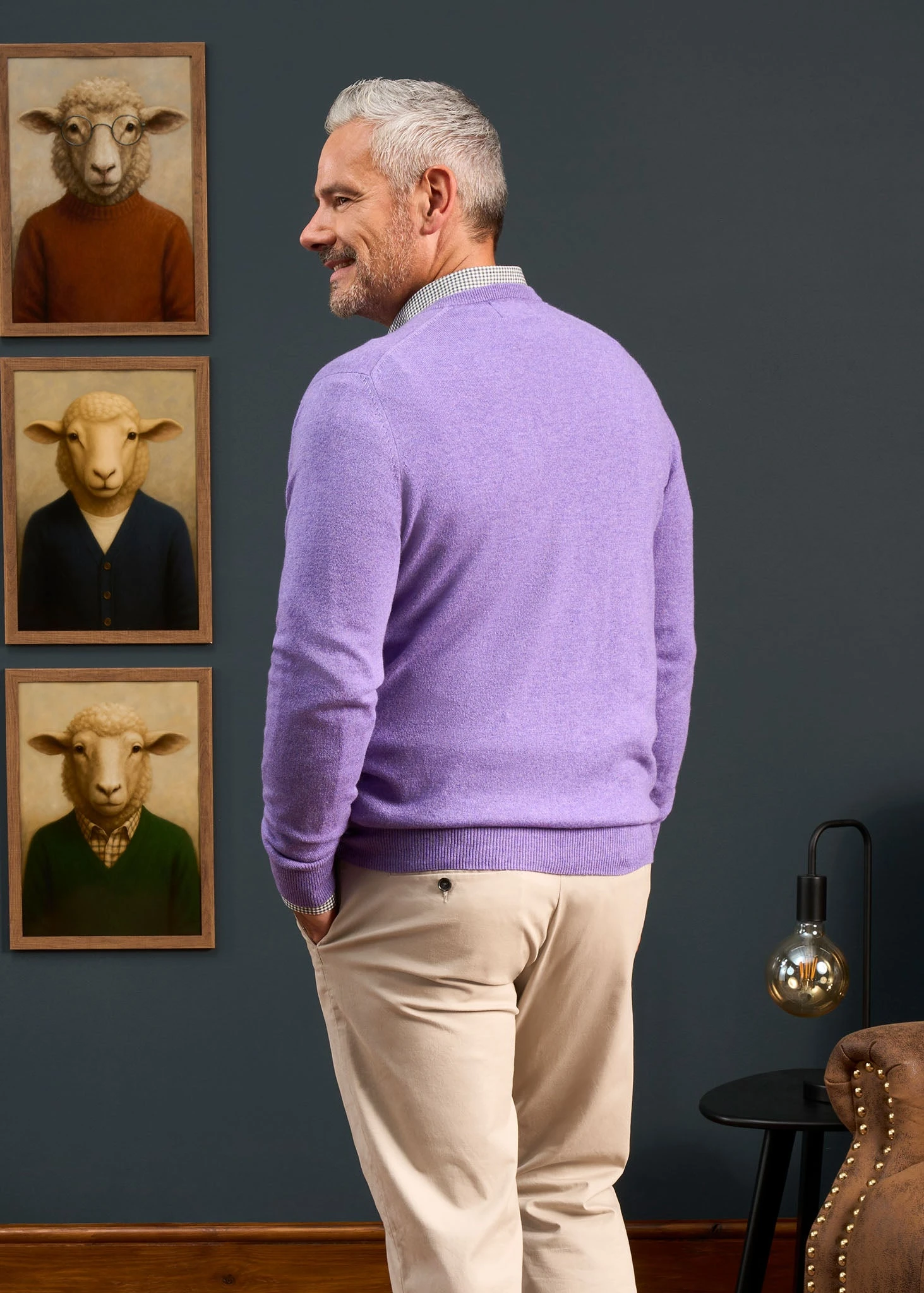 Haddington Cashmere Jumper In Heliotrope - Regular Fit 3 Haddington Cashmere Jumper In Heliotrope - Regular Fit - Image 3