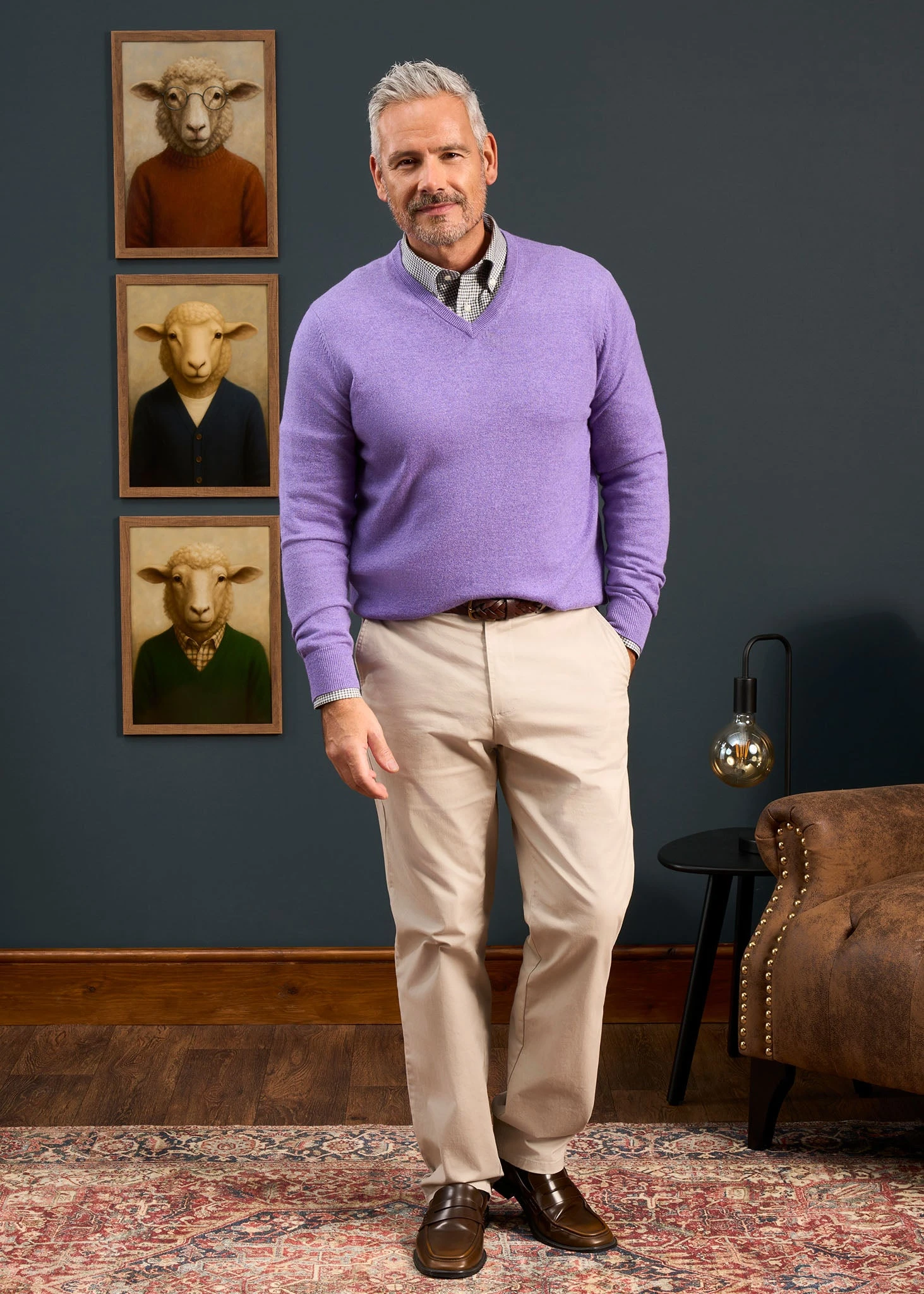 Haddington Cashmere Jumper In Heliotrope - Regular Fit 4 Haddington Cashmere Jumper In Heliotrope - Regular Fit - Image 4