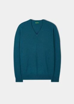 Hampshire Lambswool Jumper In Grecian Sea - Classic Fit