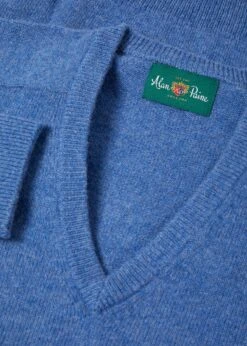 Hampshire Lambswool Jumper In Jeans - Classic Fit -Alan Paine Fashion Store Hampshire Lambswool Jumper Jeans