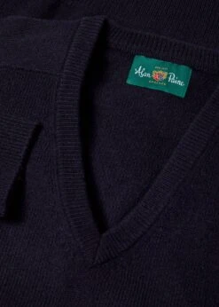 Hampshire Lambswool Jumper In Navy - Classic Fit -Alan Paine Fashion Store Hampshire Lambswool Jumper Navy