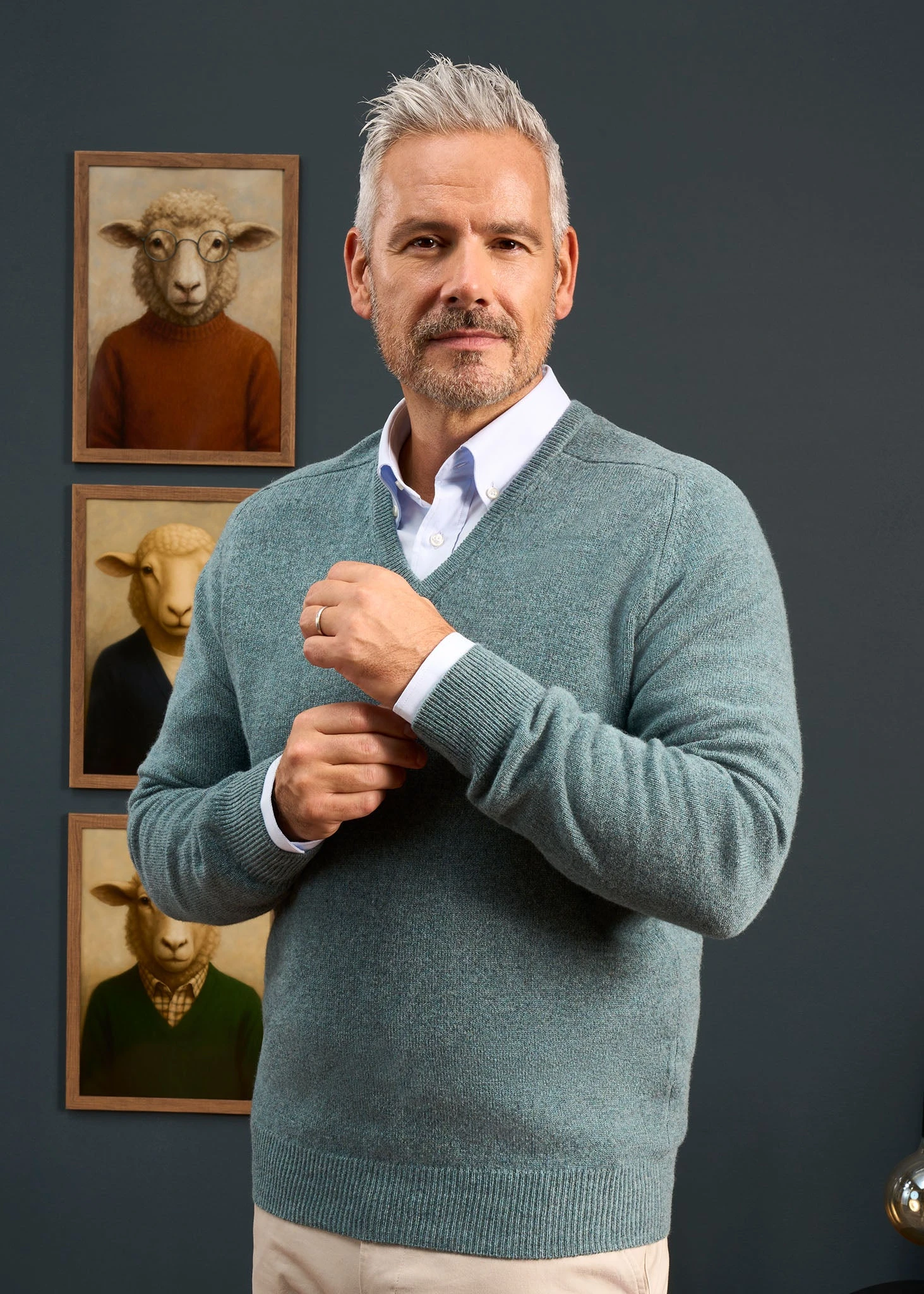 Hampshire Lambswool Jumper In Caspian - Classic Fit 5 Hampshire Lambswool Jumper In Caspian - Classic Fit - Image 5