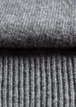 Hampshire Lambswool Jumper In Grey Mix - Classic Fit -Alan Paine Fashion Store Hampshire Lambswool Saddle Shoulder Grey Mix Jumper Image5