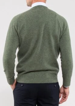 Hampshire Lambswool Jumper In Landscape - Classic Fit -Alan Paine Fashion Store Hampshire Lambswool Saddle Shoulder Landscape Image2