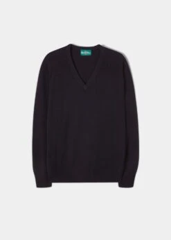 Hampshire Lambswool Jumper In Navy - Classic Fit