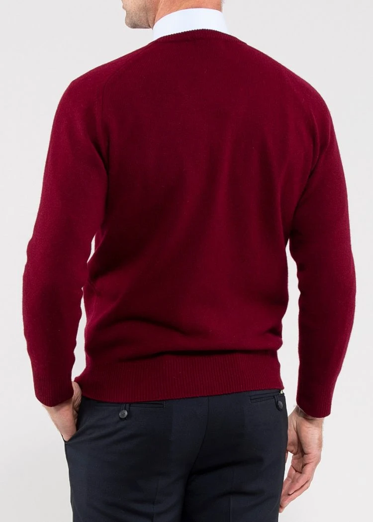 Hampshire Lambswool Jumper In Bordeaux - Classic Fit 5 Hampshire Lambswool Jumper In Bordeaux - Classic Fit - Image 5
