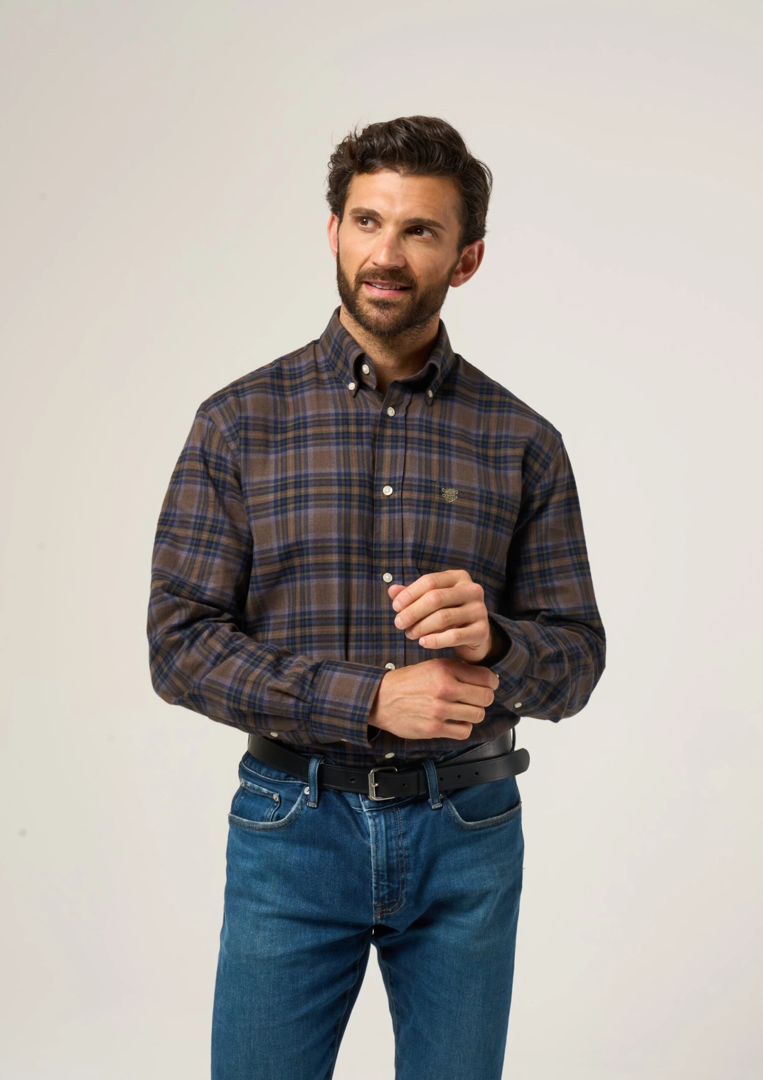 Ilkley Flannel Green Check Shirt - Shooting Fit 5 Ilkley Flannel Green Check Shirt - Shooting Fit - Image 5