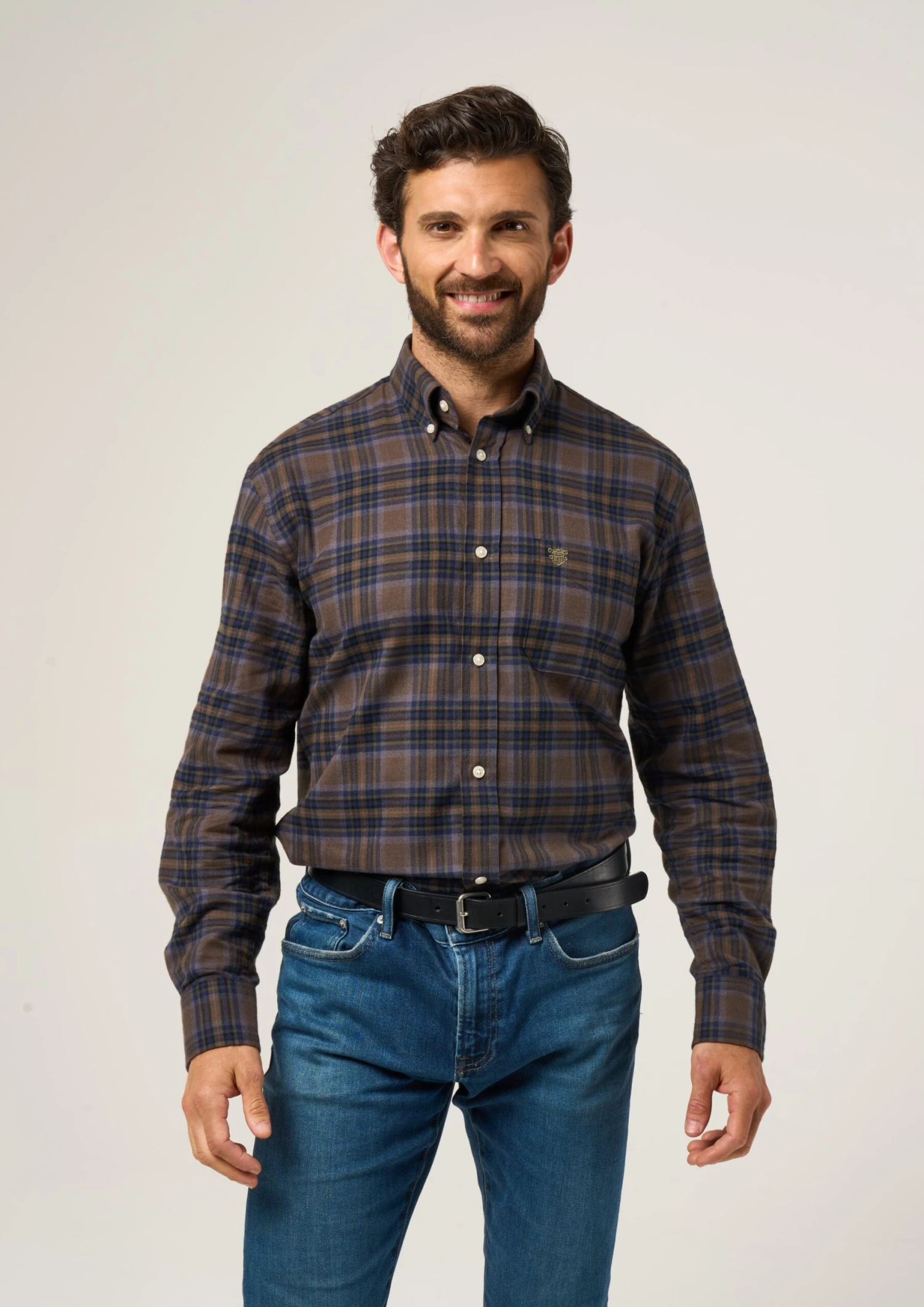 Ilkley Flannel Green Check Shirt - Shooting Fit 2 Ilkley Flannel Green Check Shirt - Shooting Fit - Image 2