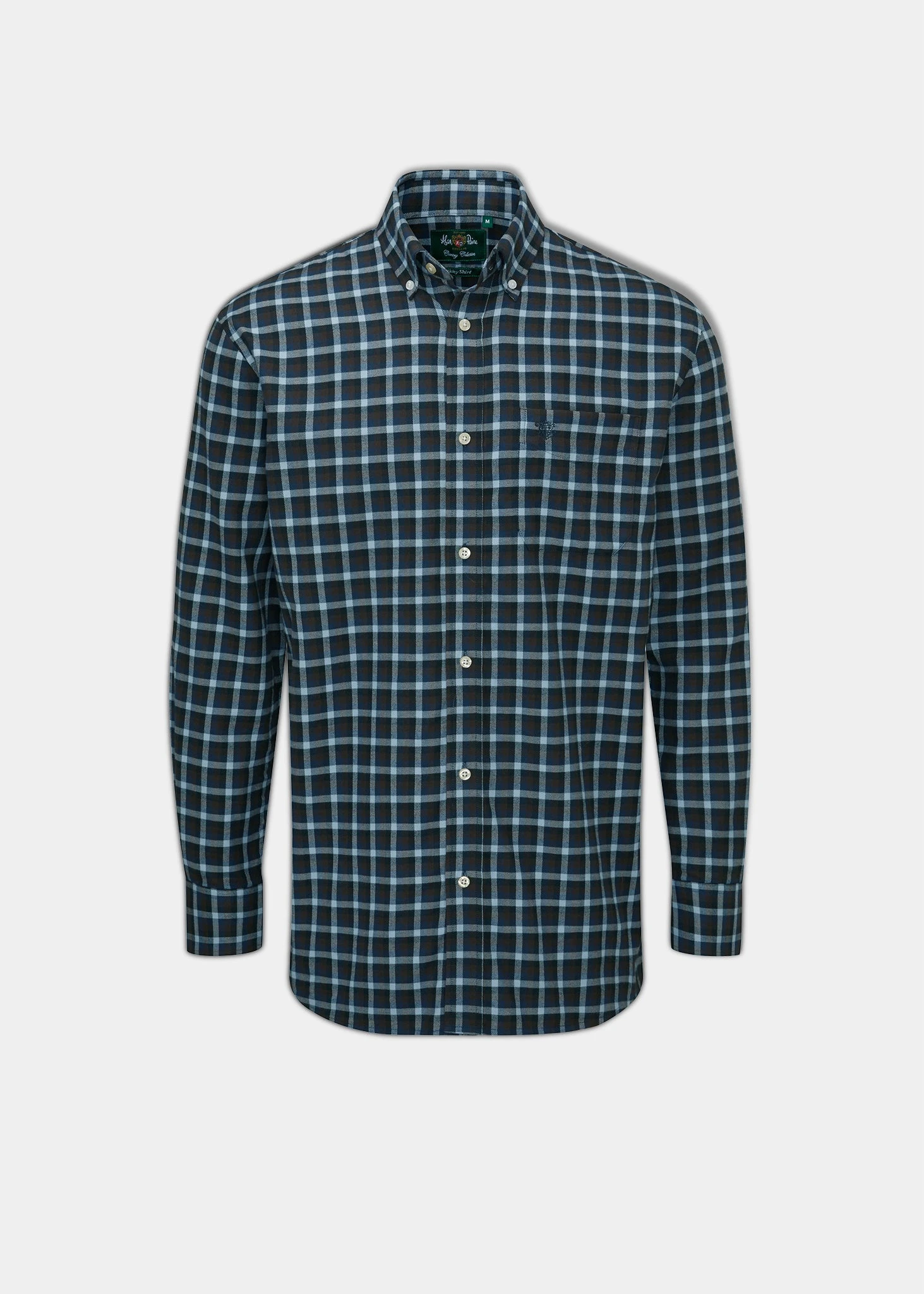 Ilkley Flannel Brown Check Shirt - Shooting Fit 1 Ilkley Flannel Brown Check Shirt - Shooting Fit