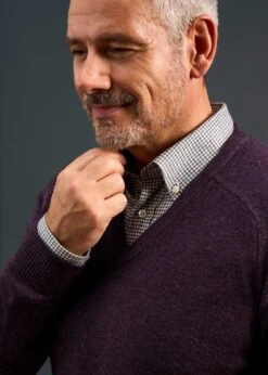 Kilsyth Men's Lambswool Jumper In Elderberry - Regular Fit 8 Kilsyth Men's Lambswool Jumper In Elderberry - Regular Fit -Alan Paine Fashion Store Kilsyth Men s Lambswool Jumper Elderberry 1