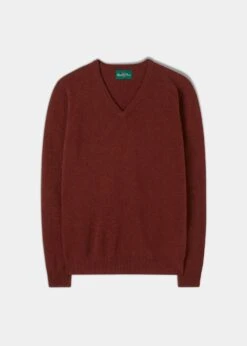 Kilsyth Men's Lambswool Jumper In Sienna - Regular Fit