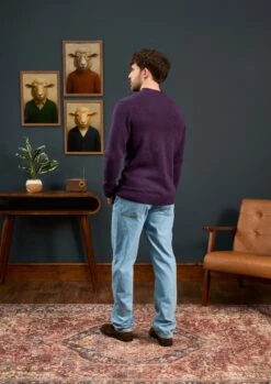 Kinnadie Supersoft Shetland Crushed Velvet Jumper - Regular Fit. -Alan Paine Fashion Store Kinnadie Supersoft Shetland Crushed Velvet Jumper 4