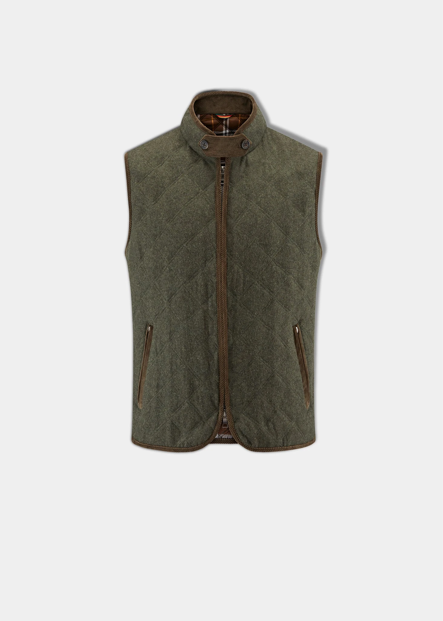 Richmond Men's Quilted Waistcoat In Olive 1 Richmond Men's Quilted Waistcoat In Olive