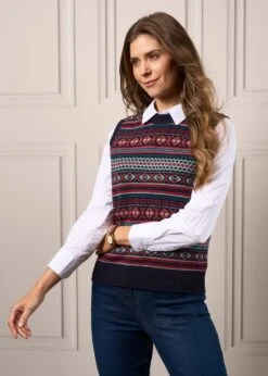 Surrey Ladies Tweed Coat In Hemlock - Regular Fit -Alan Paine Fashion Store Ladies Fair Isle Crew Neck Slipover Navy 3 e0d1f880 5588 4b7d bb60 a8caf163137a