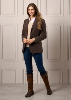 Surrey Ladies Tweed Blazer In Bramble - Regular Fit -Alan Paine Fashion Store Ladies Tweed Blazer Surrey Bramble 2