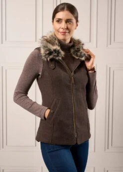 Surrey Ladies Tweed Gilet In Bramble 12 Surrey Ladies Tweed Gilet In Bramble -Alan Paine Fashion Store Ladies Tweed Gilet Faux Fur Surrey Bramble 4