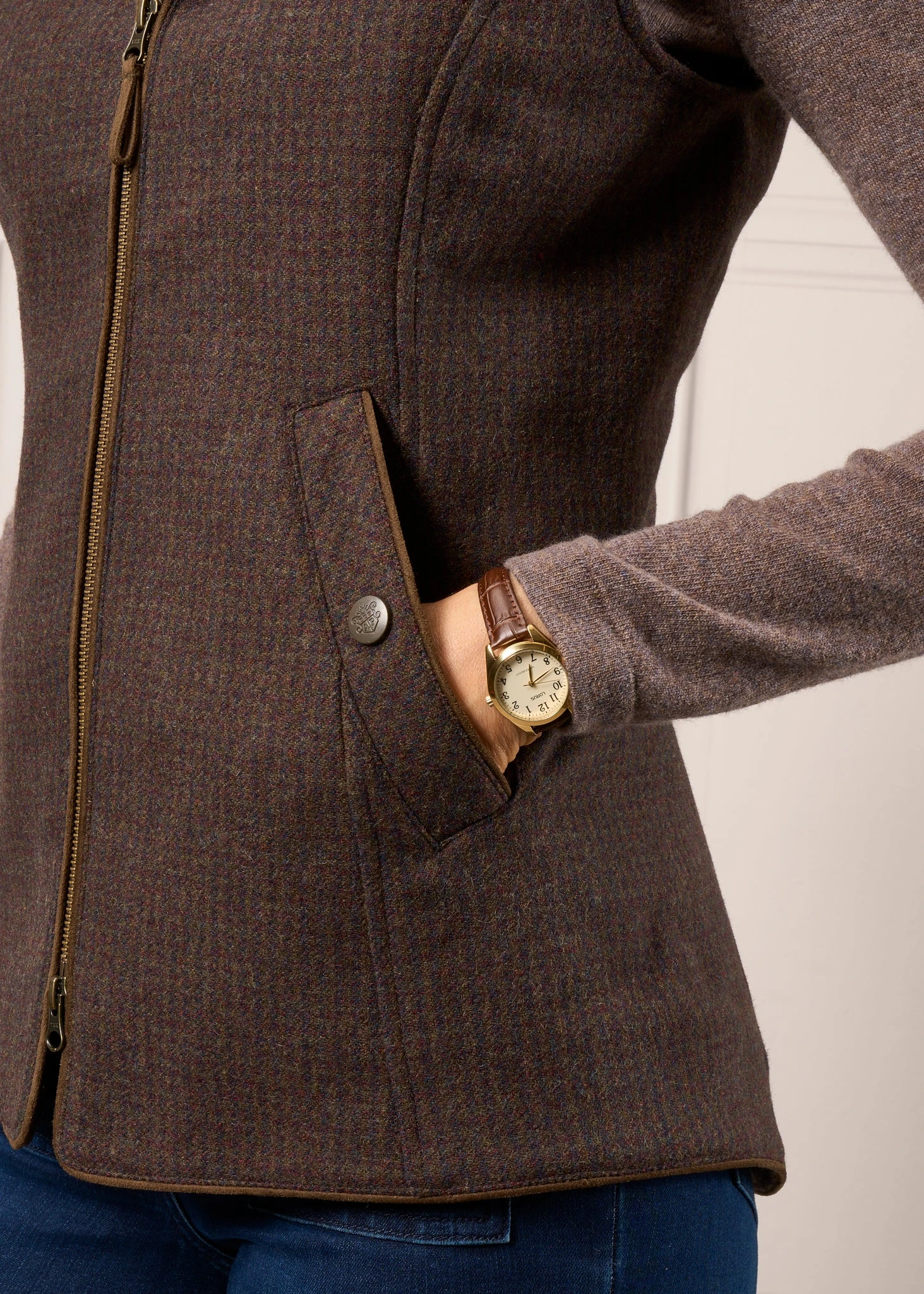 Surrey Ladies Tweed Gilet In Bramble 6 Surrey Ladies Tweed Gilet In Bramble - Image 6